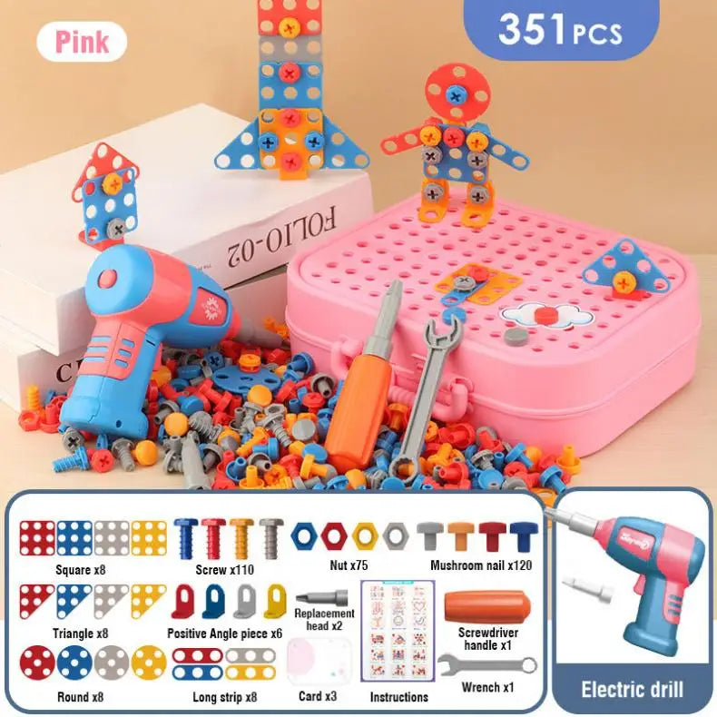 Tender Tots Kids Electric Drill 3D Puzzle Dinosaur Assembly Toy Set