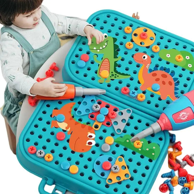 Tender Tots Kids Electric Drill 3D Puzzle Dinosaur Assembly Toy Set