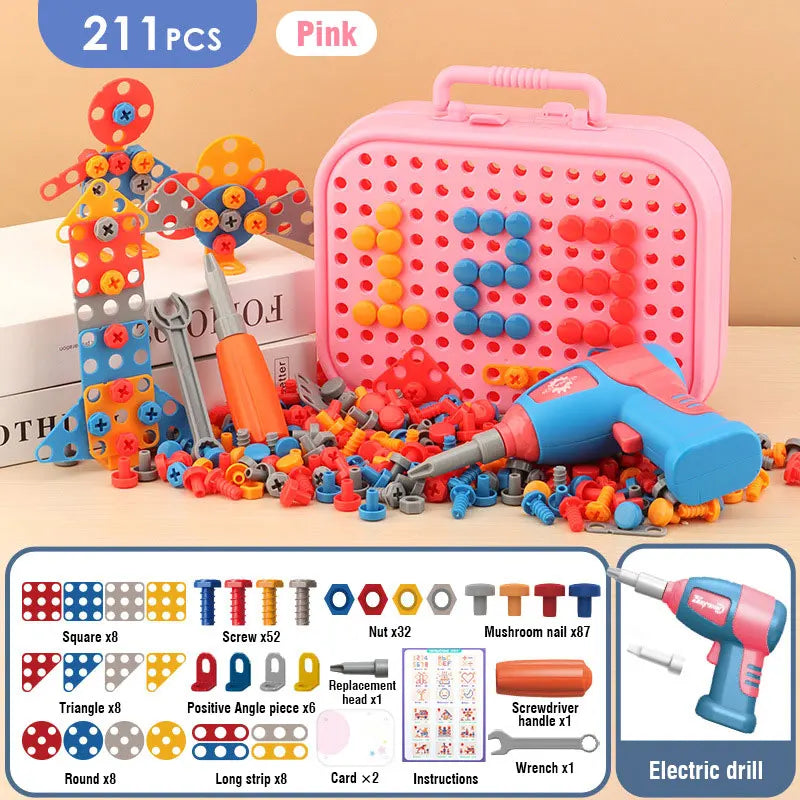 Tender Tots Kids Electric Drill 3D Puzzle Dinosaur Assembly Toy Set