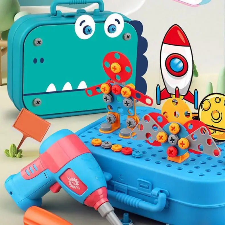 Tender Tots Kids Electric Drill 3D Puzzle Dinosaur Assembly Toy Set