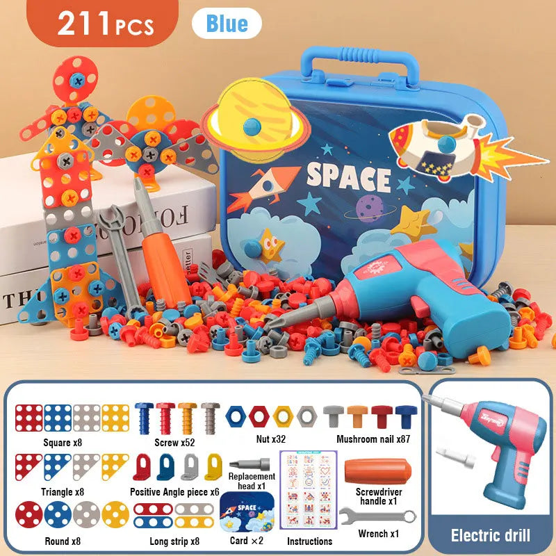 Tender Tots Kids Electric Drill 3D Puzzle Dinosaur Assembly Toy Set