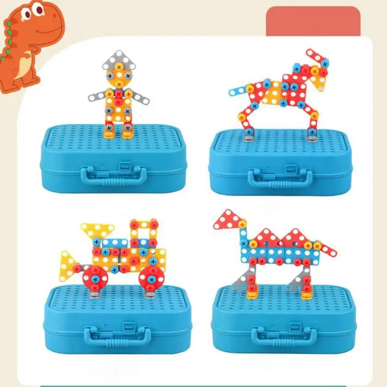 Tender Tots Kids Electric Drill 3D Puzzle Dinosaur Assembly Toy Set