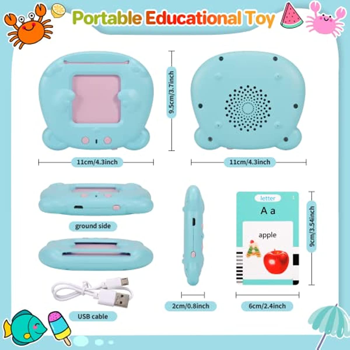 Tender Tots Talking Flash Cards Electronic Learning Toy for Kids