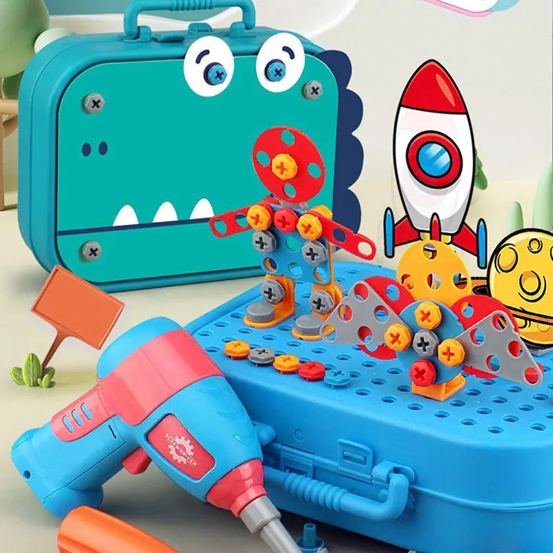 Tender Tots Kids Electric Drill 3D Puzzle Dinosaur Assembly Toy Set