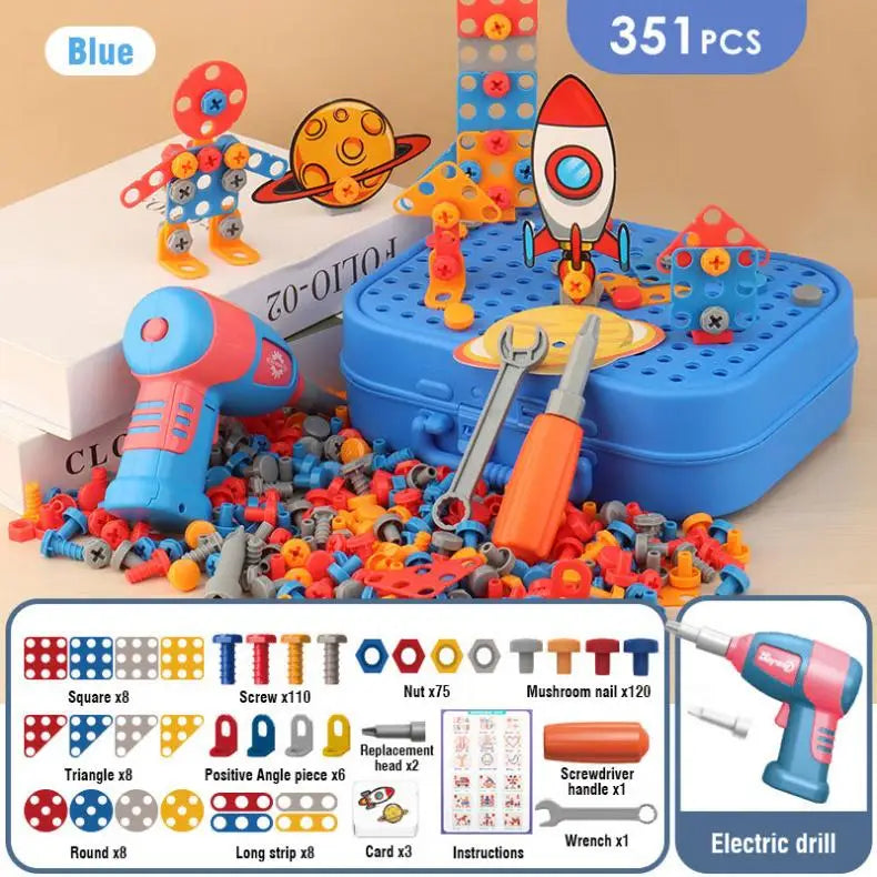 Tender Tots Kids Electric Drill 3D Puzzle Dinosaur Assembly Toy Set